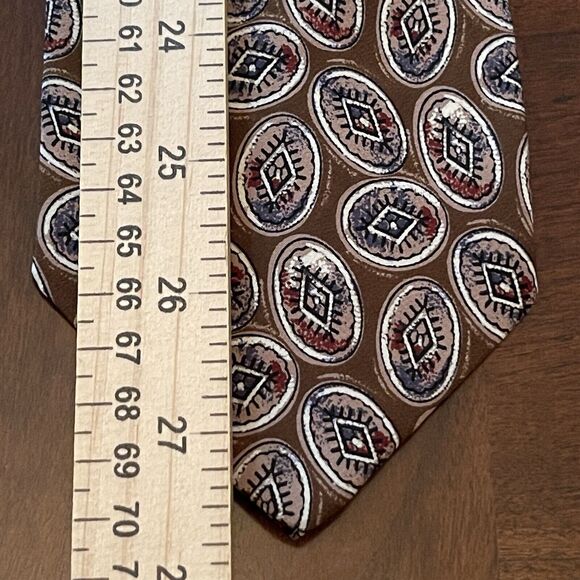 Vintage Fendi Roma Brown Hand Made 100% Silk Men’s Neck Tie Made In Italy - Picture 5 of 10